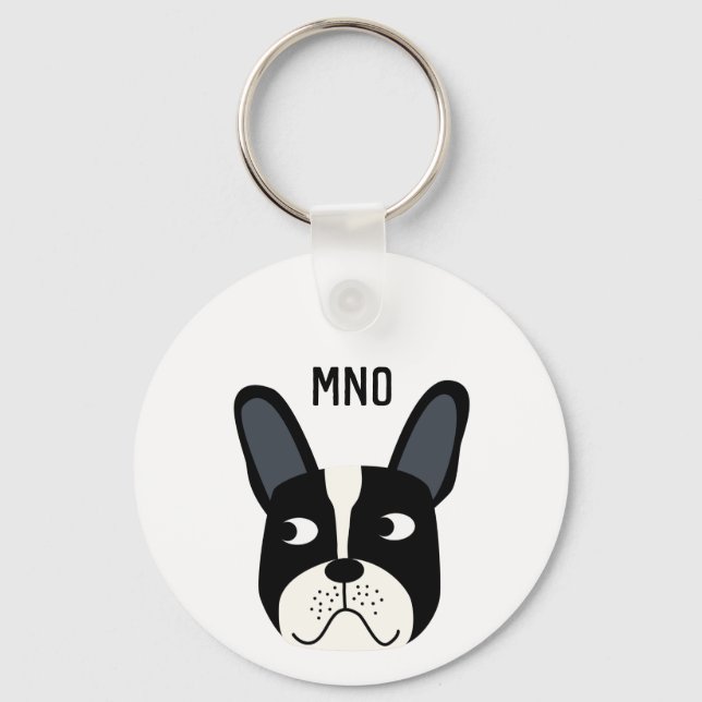 Bulldog Monogram Schlüsselanhänger (Vorderseite)
