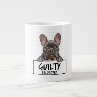 Bulldog Mugshot Guilty Dog Jumbo-Tasse