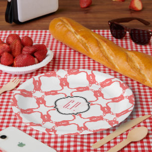 Bulldog-Muster Platin Pappteller