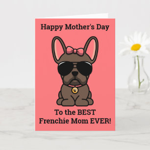 Bulldog-Muttertagskarte von Weibchen Braun Karte