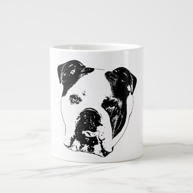 Bulldog Nah-up Holiday Tasse (Vorderseite)