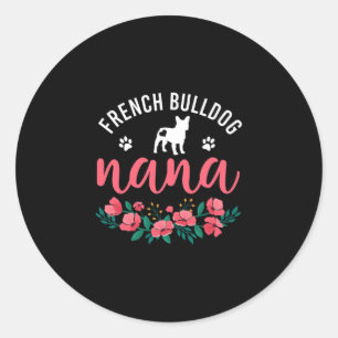 Bulldog Nana gibt Frauen Niedlichen Hund über Weih Runder Aufkleber