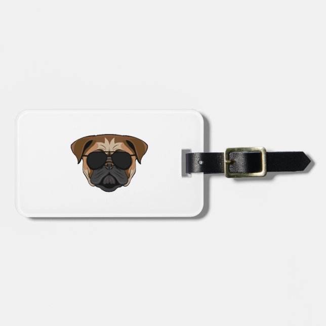 Bulldog-Nerd Gepäckanhänger (Vorderseite horizontal)