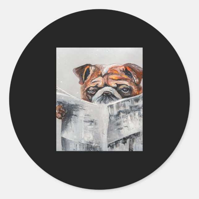 Bulldog News Runder Aufkleber (Vorderseite)