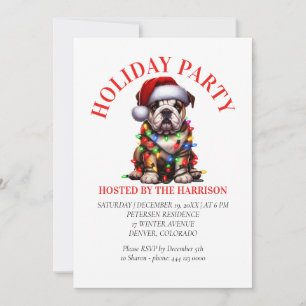 Bulldog Niedlich Aquarell Hund Weihnachtswünsche Einladung