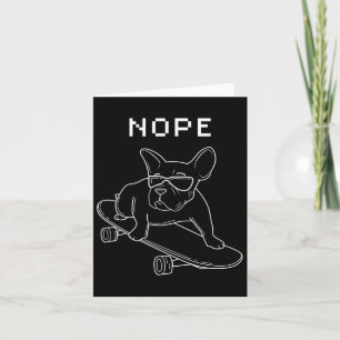 Bulldog Nope Reiten Auf dem Skateboard Cool Frankr Karte