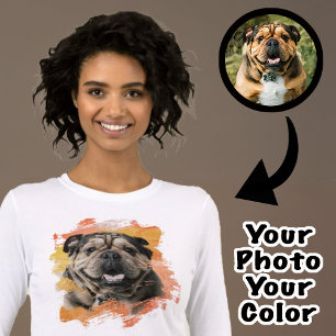 Bulldog oder Ihr Foto Grunge Hund Mama Tri-Blend Shirt