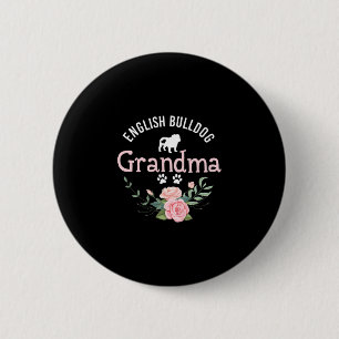 Bulldog Oma gibt Frauen Niedlichen Hund Lover Chri Button