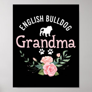 Bulldog Oma gibt Frauen Niedlichen Hund Lover Chri Poster