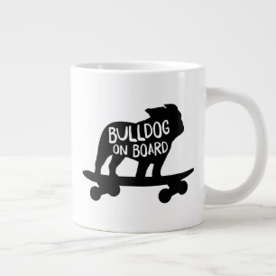 Bulldog on Board Skateboarding Dog Silhouette Jumbo-Tasse