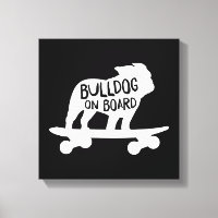 Bulldog on Board Skateboarding Dog Silhouette