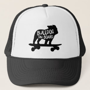 Bulldog on Board Skateboarding Dog Silhouette Truckerkappe