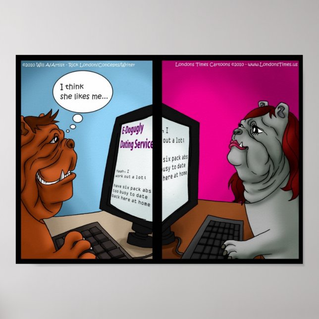 Bulldog Online Verabred Funny Posters Poster (Vorne)
