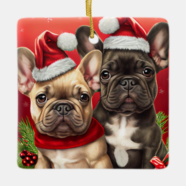 Bulldog-Ornament Keramikornament (Vorderseite)