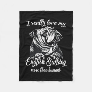 Bulldog Outfit-Liebe Mein englischer Bulldog Fleecedecke