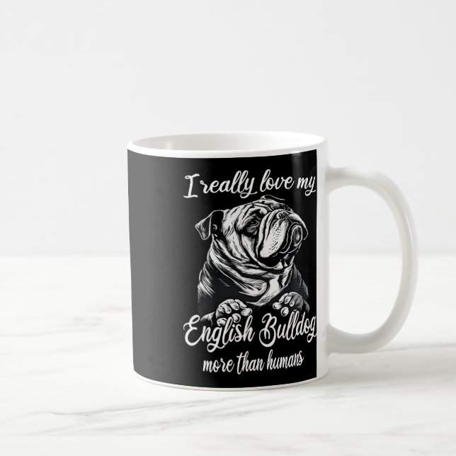 Bulldog Outfit-Liebe Mein englischer Bulldog Kaffeetasse (Rechts)