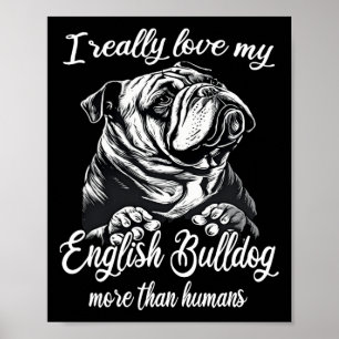 Bulldog Outfit-Liebe Mein englischer Bulldog Poster