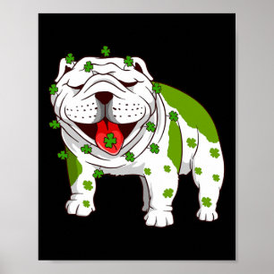 Bulldog Pajamas Kleeblatt St Patrick's Day Poster
