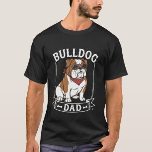 Bulldog Papa Hund Sonnenbrille Bandana T-Shirt