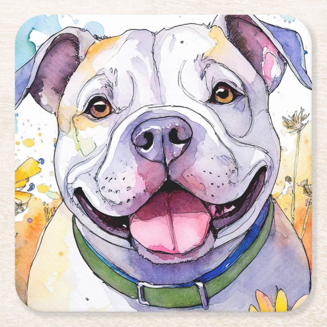 Bulldog Paper-Untersetzer Rechteckiger Pappuntersetzer (Vorderseite)