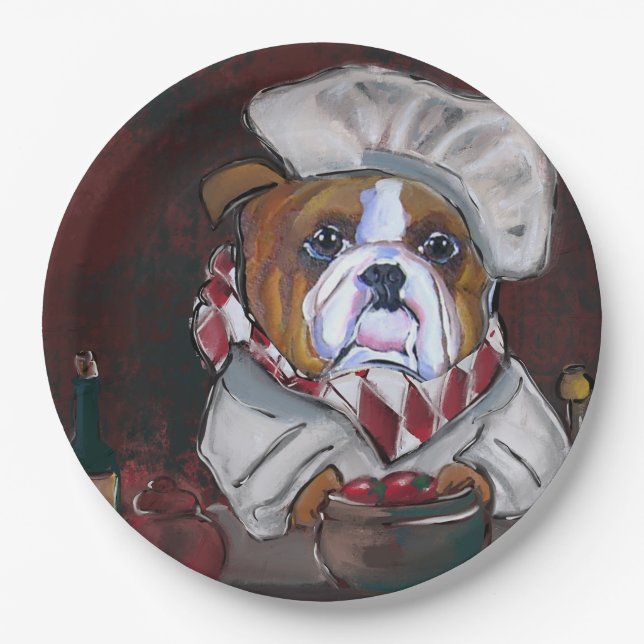 Bulldog Pappteller (Vorderseite)