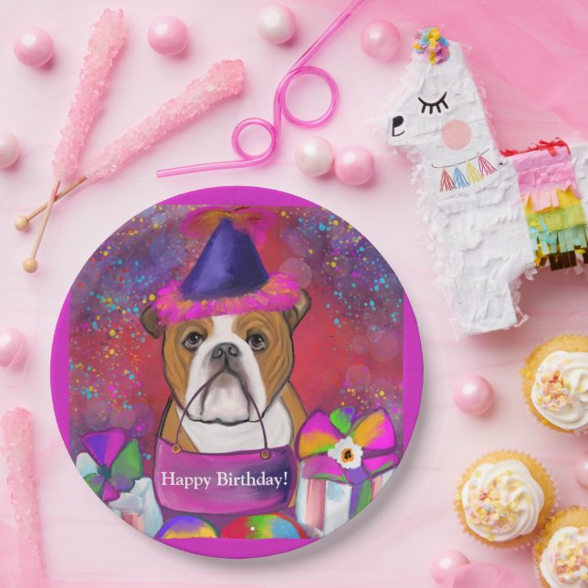 Bulldog Pappteller (Party)