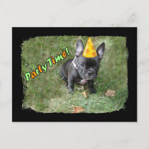Bulldog-Party Einladung Postkarte