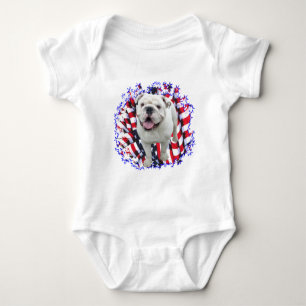 Bulldog Patriot Baby Strampler