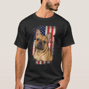 Bulldog - Patriotische amerikanische Flagge am 4.  T-Shirt