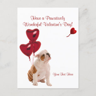Bulldog Pawsitiv Wunderbarer Valentinstag wünscht Feiertagspostkarte