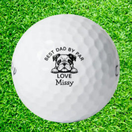 Bulldog Peeking Puppy individualisieren Golfball