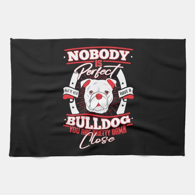 Bulldog Perfection Dog Love Geschirrtuch (Horizontal)