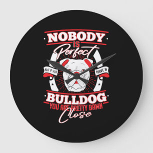 Bulldog Perfektion Hunde Liebe Große Wanduhr