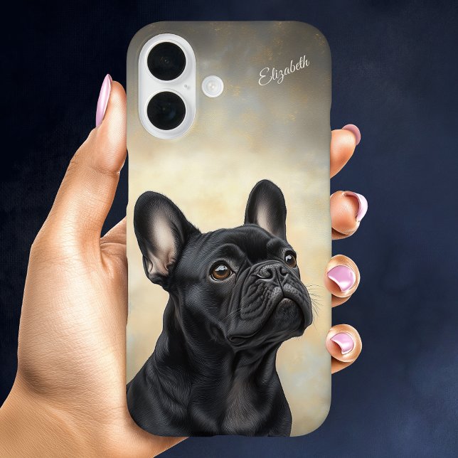 Bulldog Personalisiert Black Frenchie Case-Mate iPhone Hülle (French Bulldog Personalized Black Frenchie Case-Mate iPhone Case)