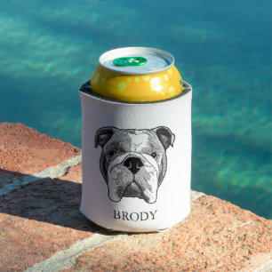 Bulldog Personalisierte Hand Zeichnend Dosenkühler