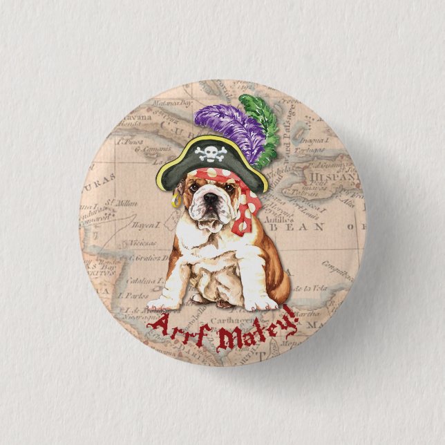 Bulldog Pirate Button (Vorderseite)