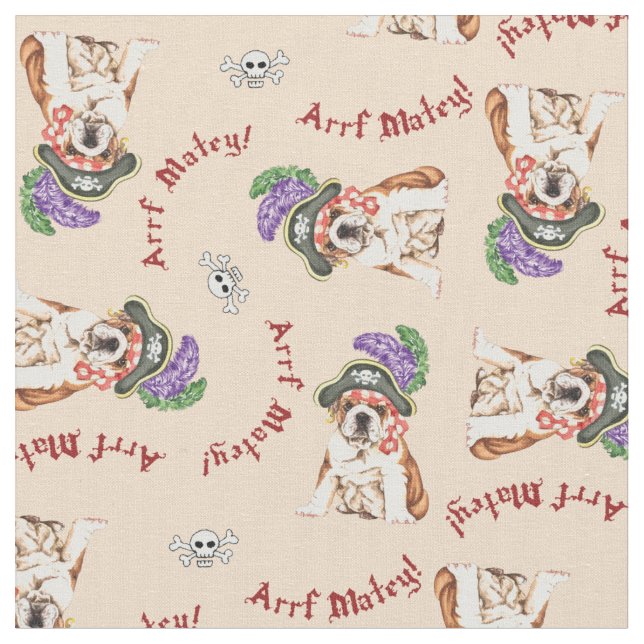 Bulldog Pirate Fabric Stoff (Nahaufnahme)
