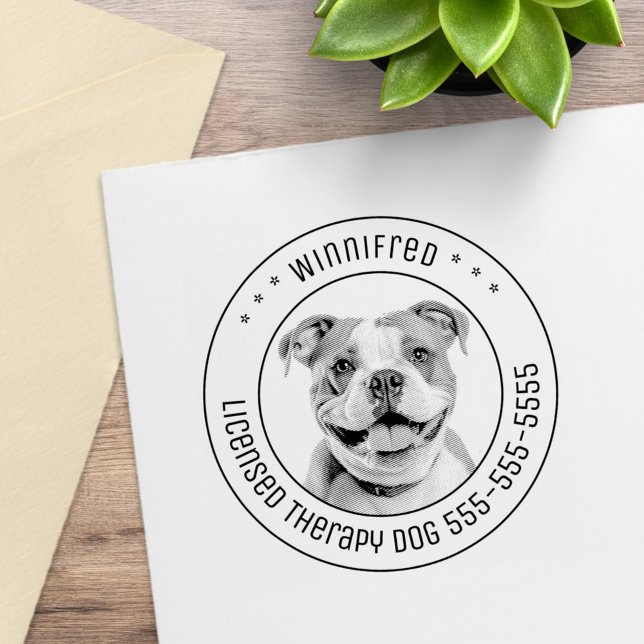 Bulldog Pit Bull Dog Foto Runde Gummistempel (Von Creator hochgeladen)