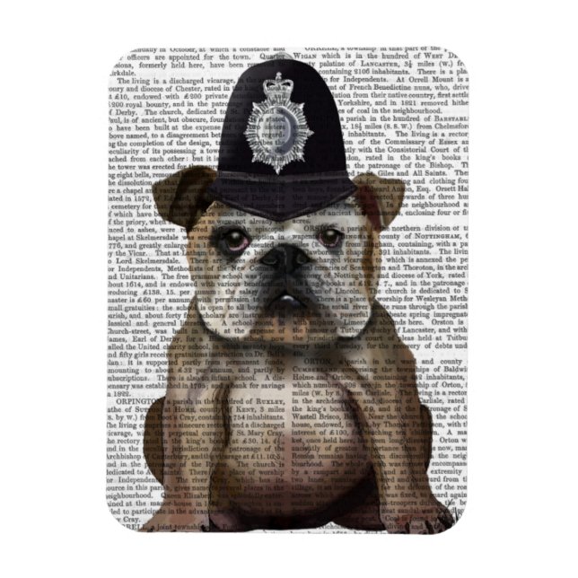 Bulldog Policeman Magnet (Vertikal)