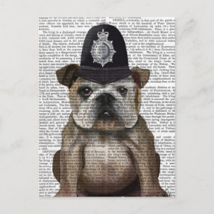 Bulldog Policeman Postkarte