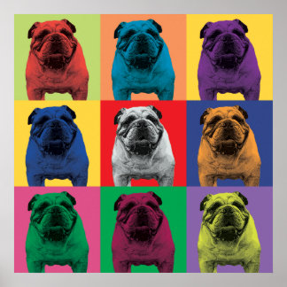 Bulldog-Pop-Art-Poster Poster