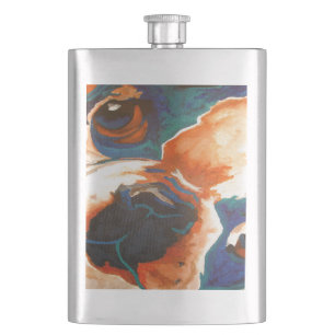 Bulldog-Portrait Flachmann