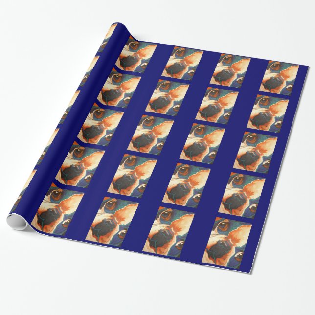 Bulldog-Portrait Geschenkpapier (Ungerollt)