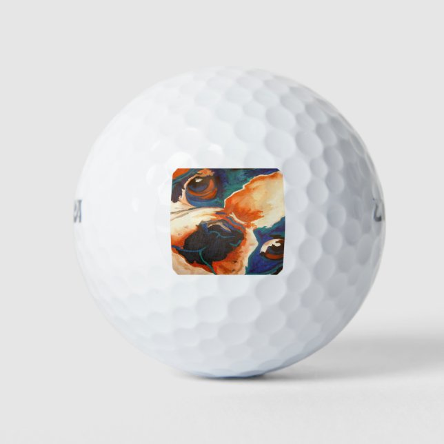Bulldog-Portrait Golfball (Vorderseite)