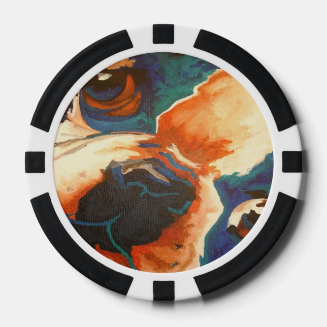 Bulldog-Portrait Pokerchips (Vorderseite)