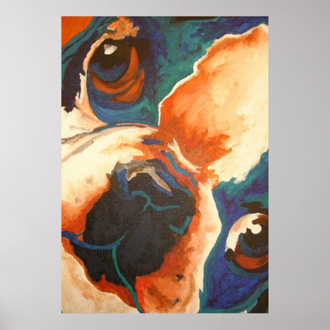 Bulldog-Portrait Poster (Vorne)