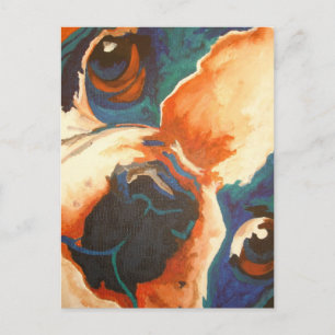 Bulldog-Portrait Postkarte
