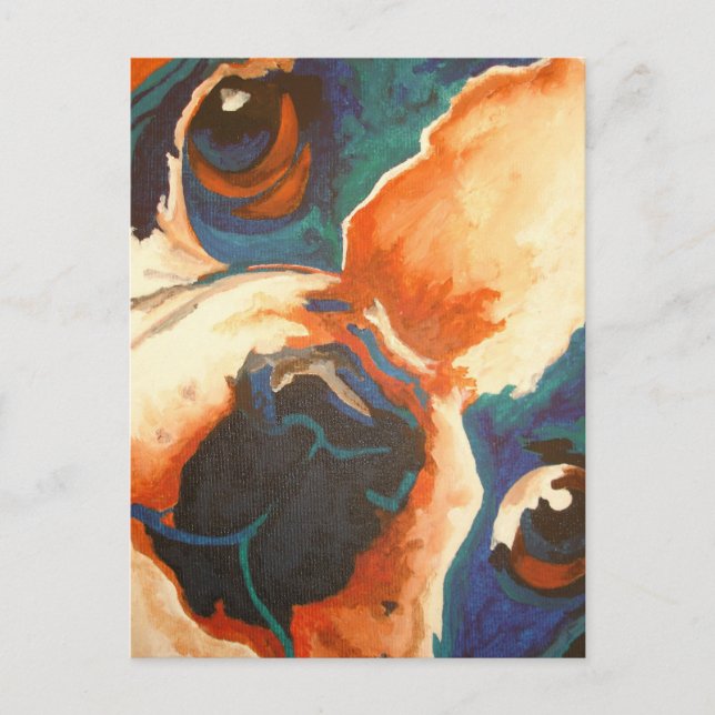 Bulldog-Portrait Postkarte (Vorderseite)