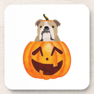 Bulldog Pumpkin Getränkeuntersetzer