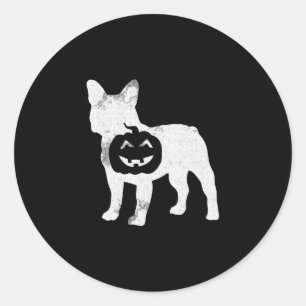 Bulldog Pumpkin Lazy Halloween Kostüm Niedlicher H Runder Aufkleber